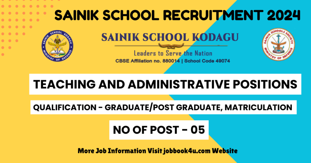 Sainik School Recruitment 2024

