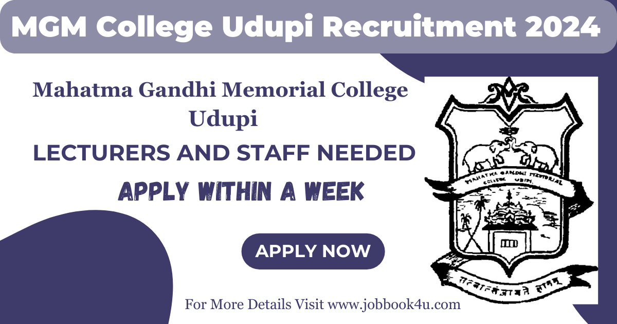 MGM College Udupi Recruitment 2024