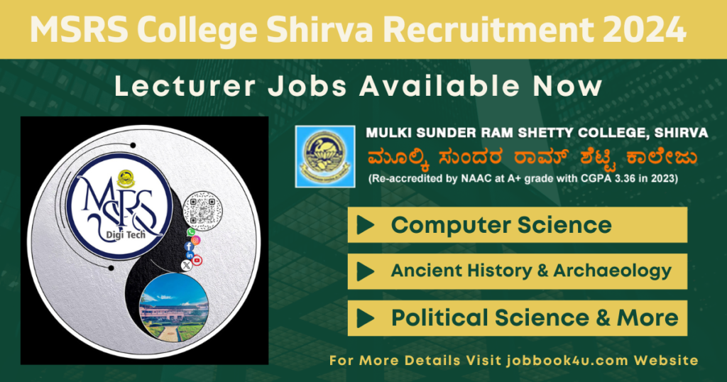 MSRS College Shirva Recruitment 2024